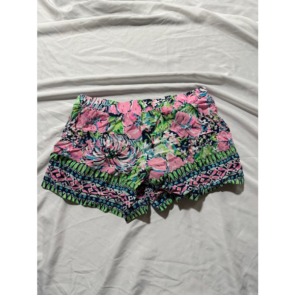 Women's Lilly Pulitzer Shorts XXS Pink Blue Floral Print - Picture 2 of 4